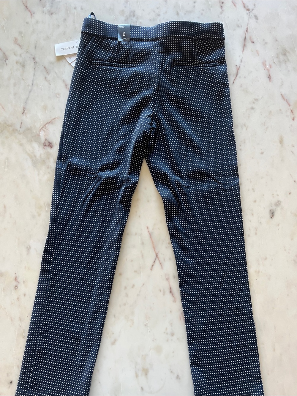 Amanda + Chelsea Navy Micro-Pattern Pants - Picture 4 of 8